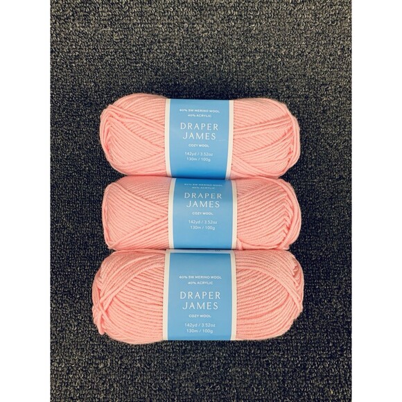 Draper James Other - Lot Of 3 Draper James Cozy Wool Almond Blossom Merino Wool And Acrylic Yarn New